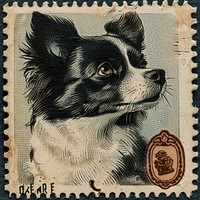 Vintage postage stamp with dog mammal animal pet.