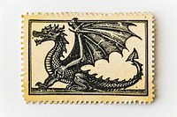 Vintage postage stamp with dragon paper representation creativity.
