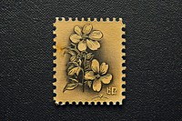 Vintage postage stamp with floral calligraphy pattern wealth.