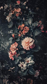 Vintage wallpaper art painting flower.