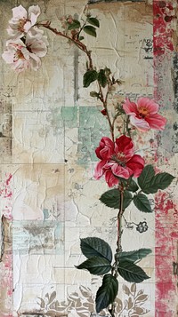 Vintage wallpaper collage painting pattern.