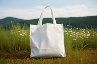 Tote bag with label packaging  handbag field green.