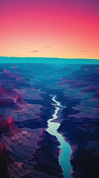 Grand canyon with night sky landscape outdoors nature. AI generated Image by rawpixel.