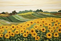 Minimal sunflower field landscape agriculture outdoors.