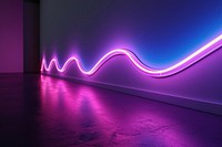 A sigle wavy line neon light on dark purple lighting blue. AI generated Image by rawpixel.