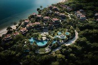 Villa complex luxury resort architecture outdoors. AI generated Image by rawpixel.