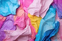 Old colorful crumpled paper backgrounds creativity abundance.