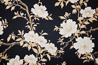 Old floral black paper backgrounds pattern art.