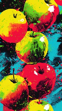 Apple pattern backgrounds painting fruit. AI generated Image by rawpixel.