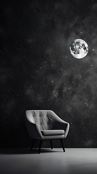 Moon dark wallpaper astronomy furniture armchair.