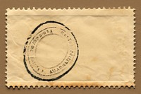 Blank vintage postage stamp document paper text.