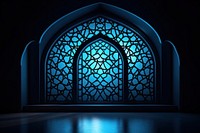 Islamic a window architecture pattern blue. AI generated Image by rawpixel.