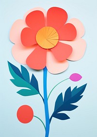 Paper cutout illustration of a flower art painting pattern.
