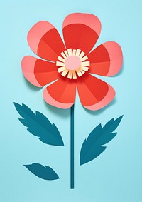 Paper cutout illustration of a flower art petal plant.