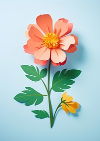 Paper cutout illustration of a flower petal plant art.