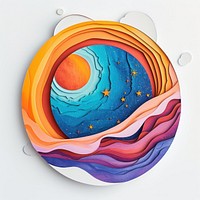 Paper cutout illustration of a Planet painting art creativity.