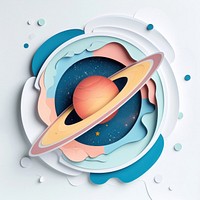 Paper cutout illustration of a Planet planet space art.