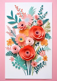 Paper cutout of a flower bouquet art plant craft.