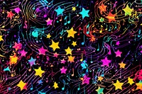 Colorful music notes and stars pattern backgrounds abstract purple. AI generated Image by rawpixel.