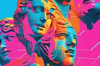 Greek sculpture graphics adult art. AI generated Image by rawpixel.
