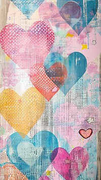 Heart vintage wallpaper backgrounds creativity patchwork.
