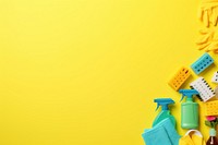 Colorful cleaning set yellow yellow background toothbrush. AI generated Image by rawpixel.