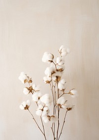  A minimal bunch cotton flower on cozy wall blossom plant chandelier. AI generated Image by rawpixel.