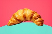Retro collage of a croissant bread food viennoiserie.