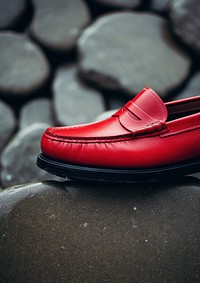 A red loafer with driftstone footwear shoe clothing. AI generated Image by rawpixel.