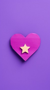  Heart and star in purple symbol magenta violet. 