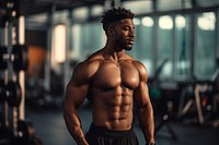 African american men adult gym determination.