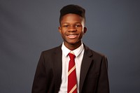 African student portrait necktie smile.