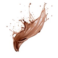 Chocolate milk splash white background refreshment splattered.