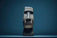 Moai stone head totem architecture sculpture.