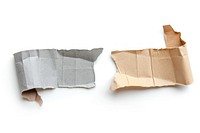 Brown and gray adhesive strip paper white background cardboard.