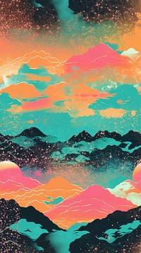Sky sunset pattern backgrounds abstract painting. AI generated Image by rawpixel.