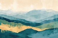 Hillside mountain soft blues and greens art backgrounds landscape. AI generated Image by rawpixel.