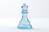 Chess shape toy transparent glass white background.