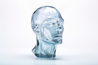 Avatar shape sculpture portrait glass.