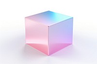 Iridescent cuboid white background simplicity rectangle.