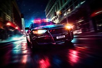 US police car light night headlight. AI generated Image by rawpixel.