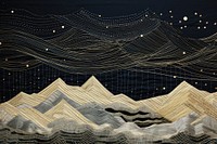 Mountain range landscape night art.