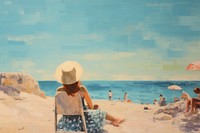 The beach painting outdoors summer.