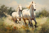 Horses horse stallion painting.