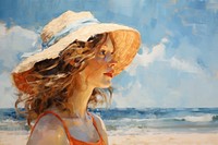 The beach painting portrait summer.