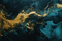 Blue and gold abstract painting nature.