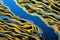 Blue and gold swirls abstract outdoors pattern.