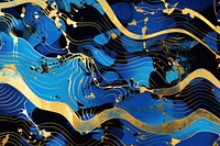 Blue and gold abstract pattern art.