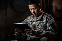 Asian American army military computer. AI generated Image by rawpixel.
