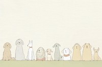 Cute dogs drawing animal mammal. AI generated Image by rawpixel.